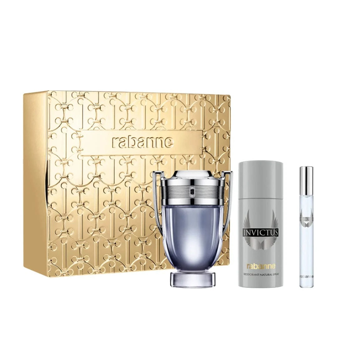 Paco Rabanne Invictus EDT Set 100ML + Mini 10ML + Deo 150ML 2024